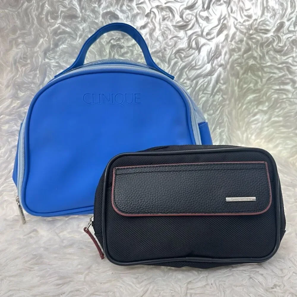 Clinique Ermenegildo Zegna 2 Piece Lot travel Make up‎ Utility Bag